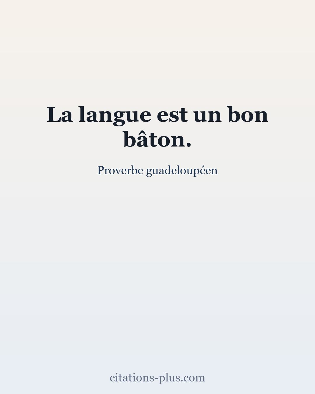 Carte Premium clair — Proverbe guadeloupéen