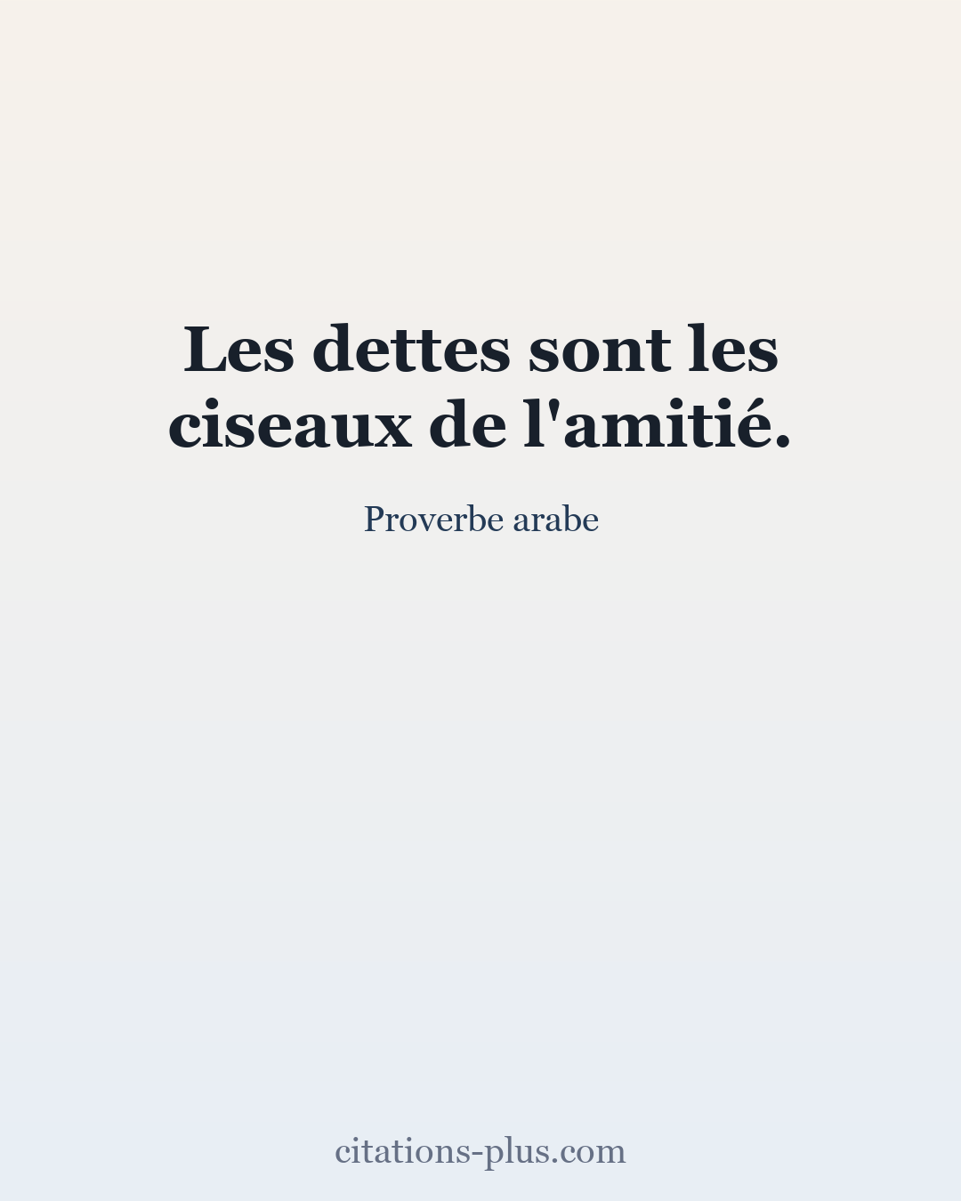 Carte Premium clair — Proverbe arabe