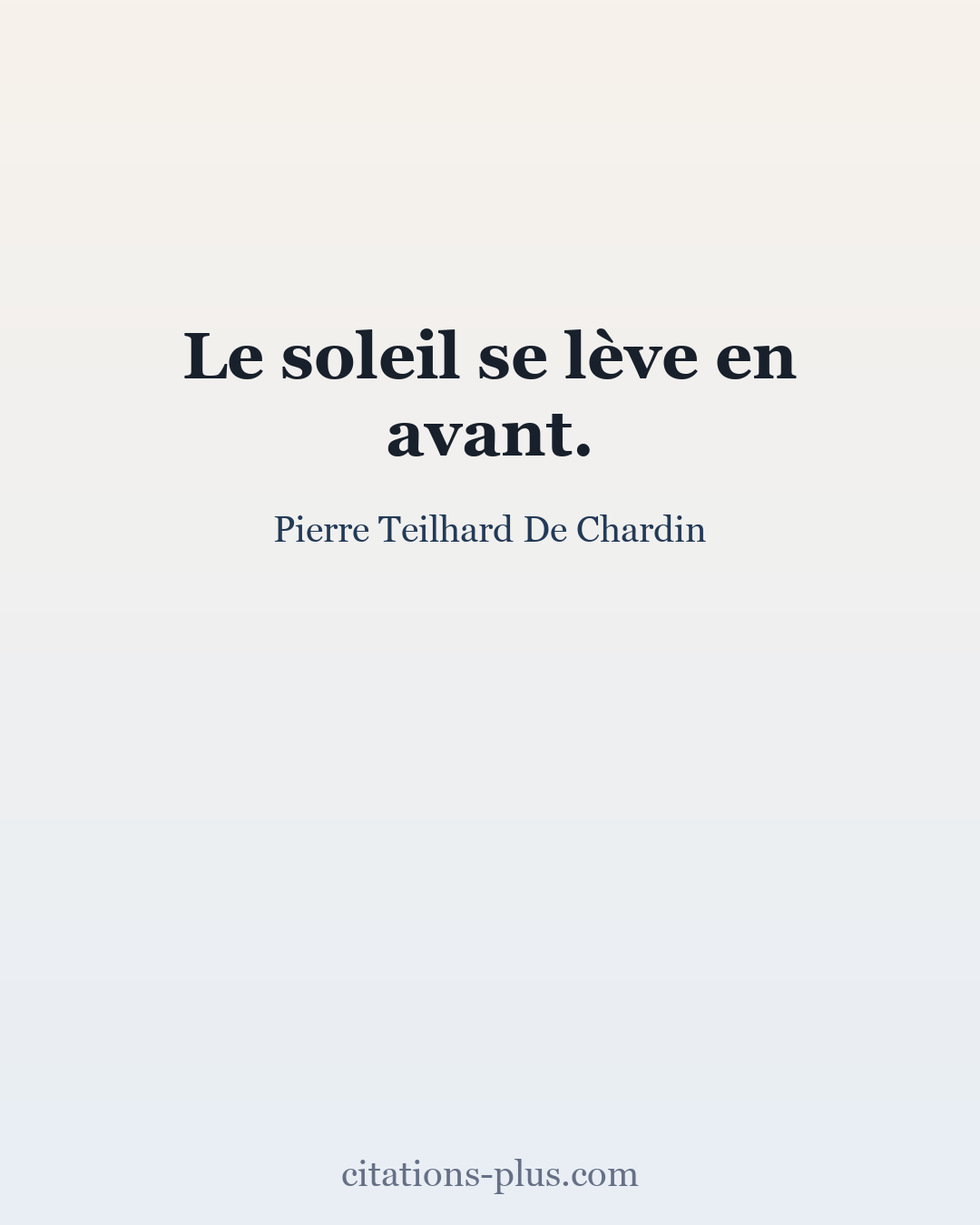 Carte Premium clair — Pierre Teilhard De Chardin