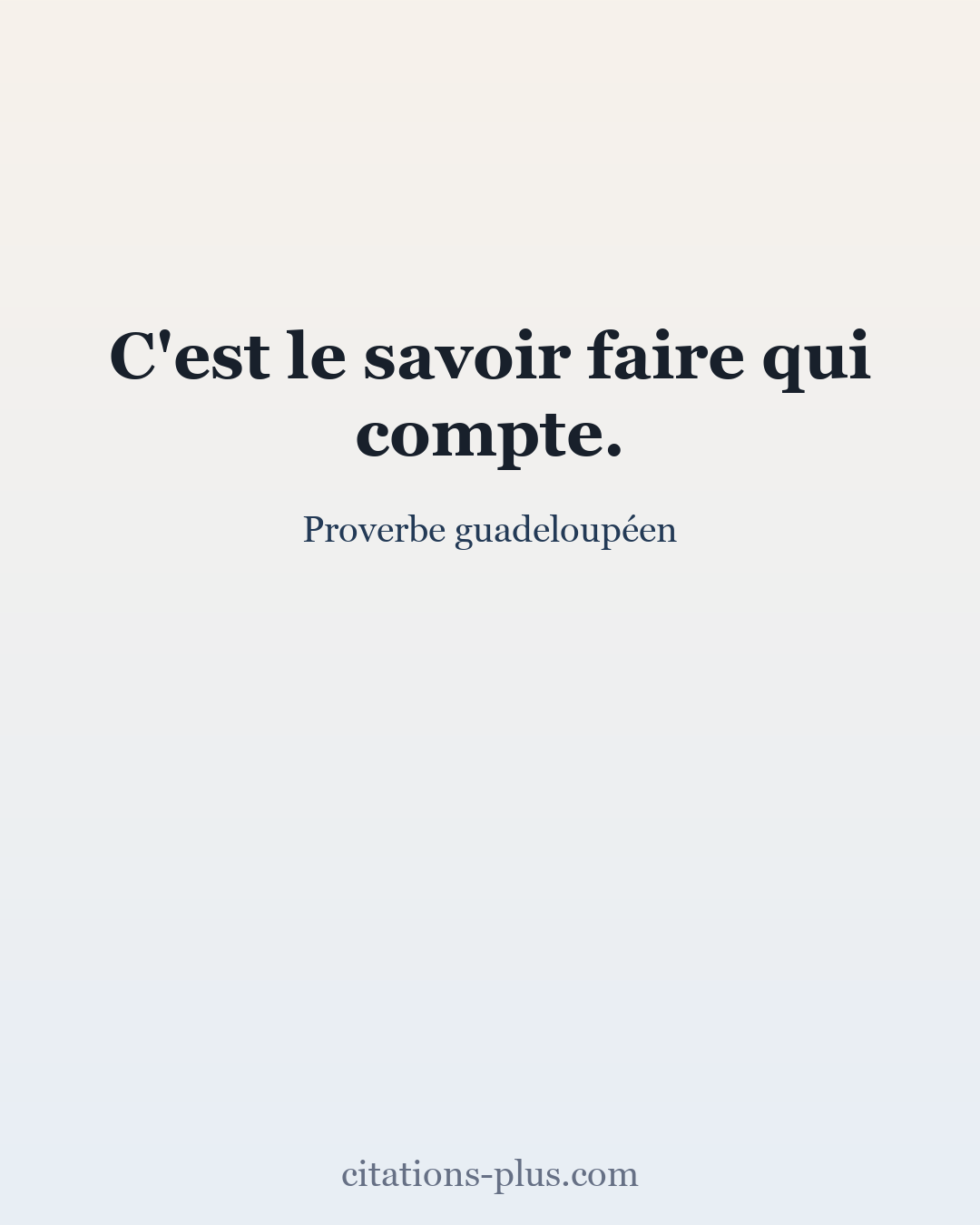 Carte Premium clair — Proverbe guadeloupéen