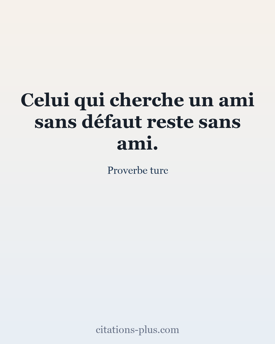 Carte Premium clair — Proverbe turc