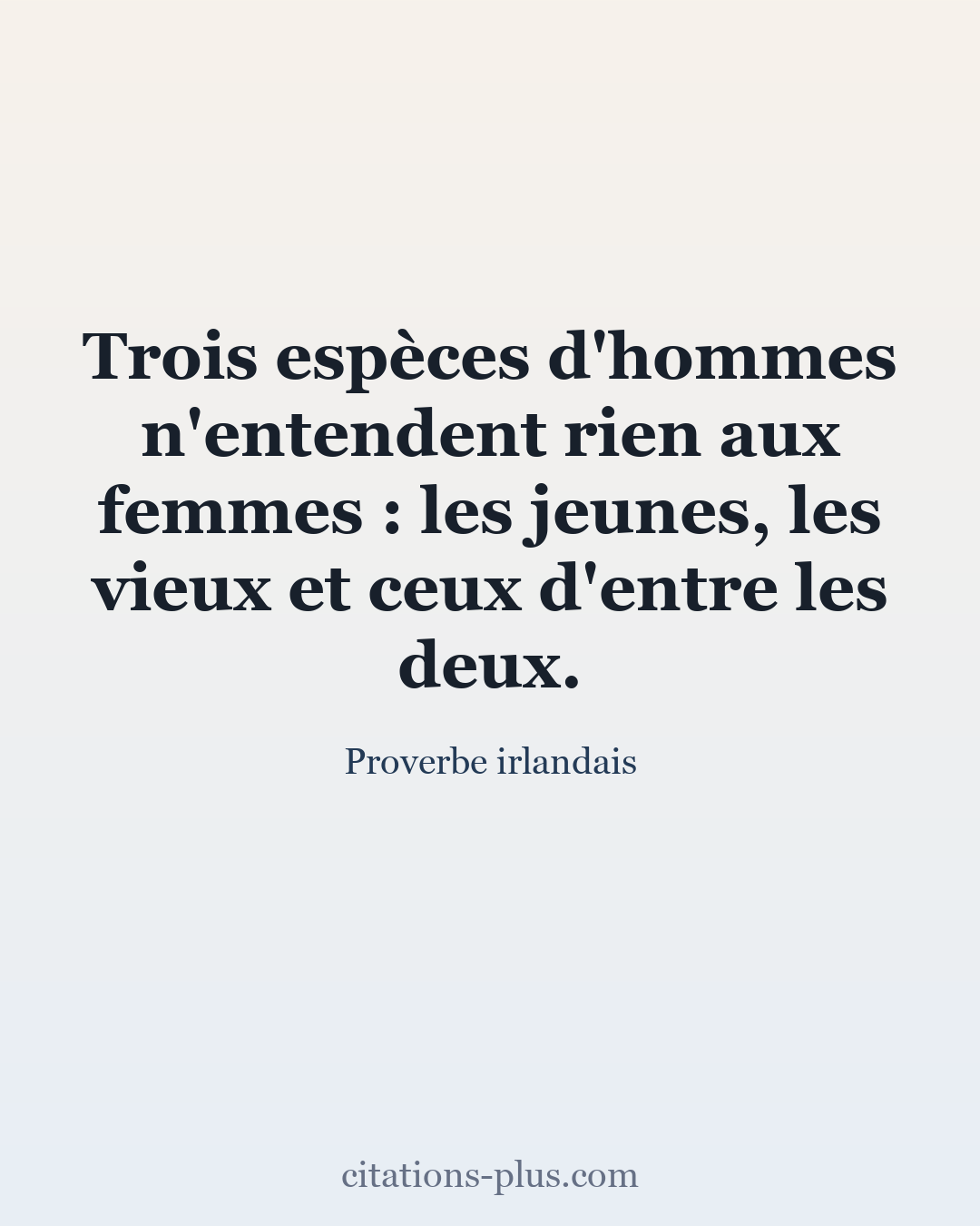 Carte Premium clair — Proverbe irlandais