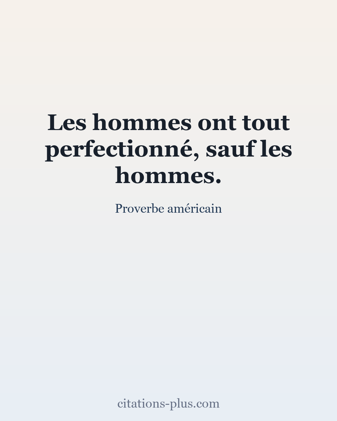 Carte Premium clair — Proverbe américain
