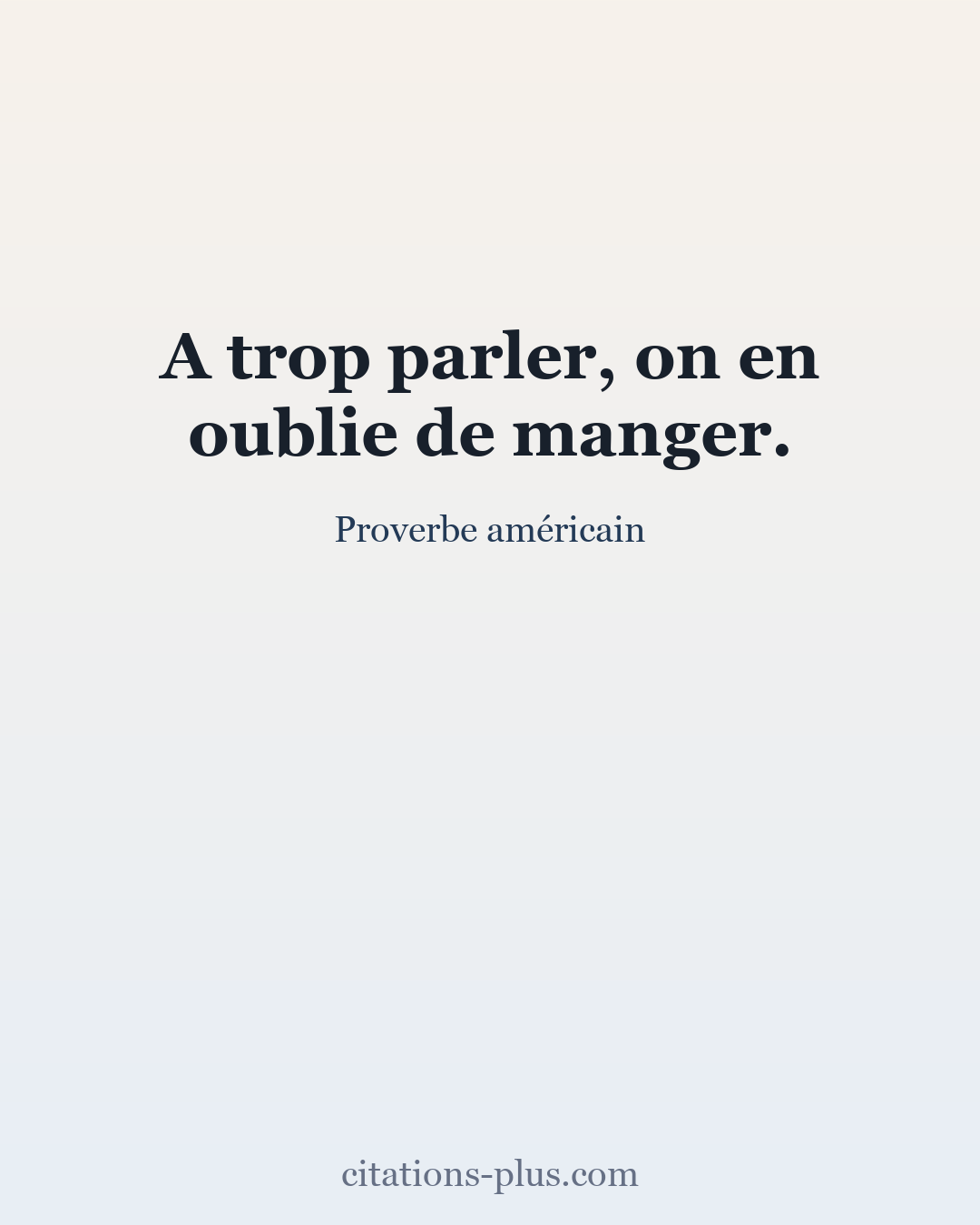 Carte Premium clair — Proverbe américain