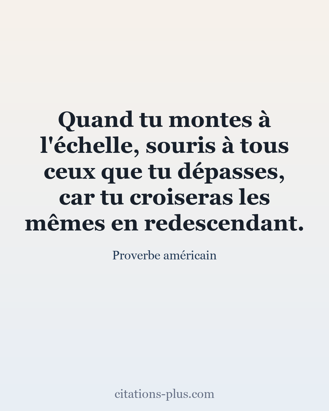 Carte Premium clair — Proverbe américain