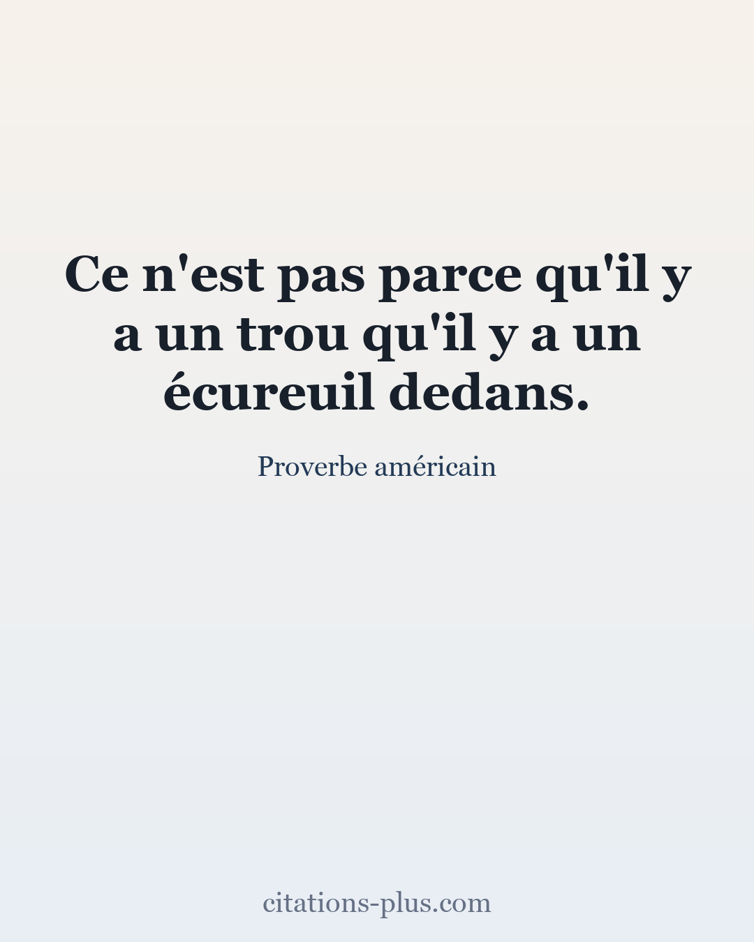 Carte Premium clair — Proverbe américain