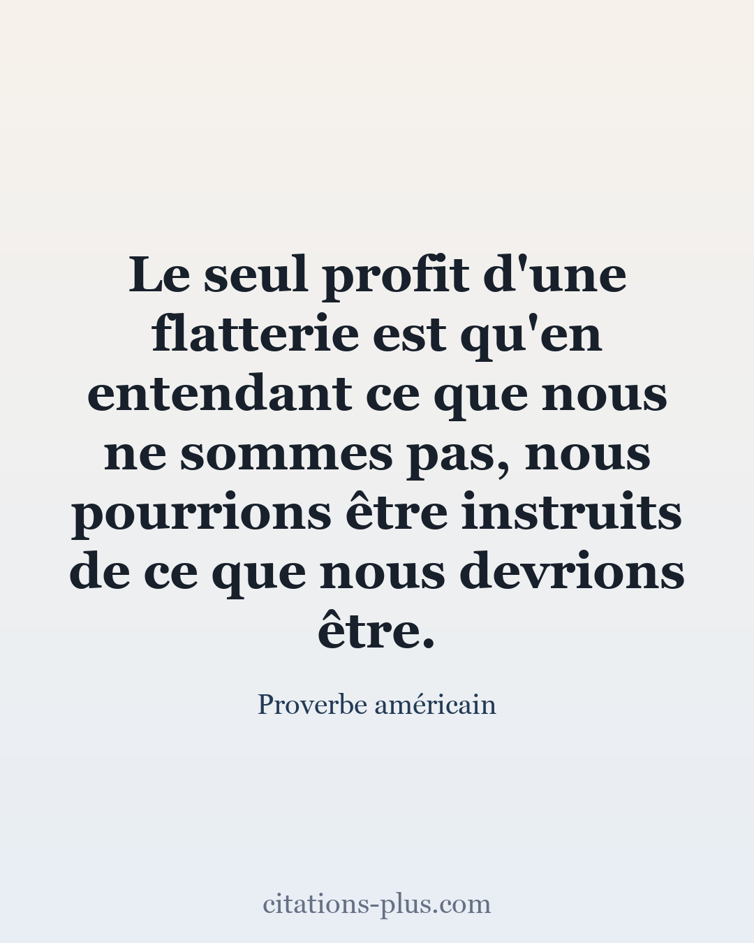 Carte Premium clair — Proverbe américain