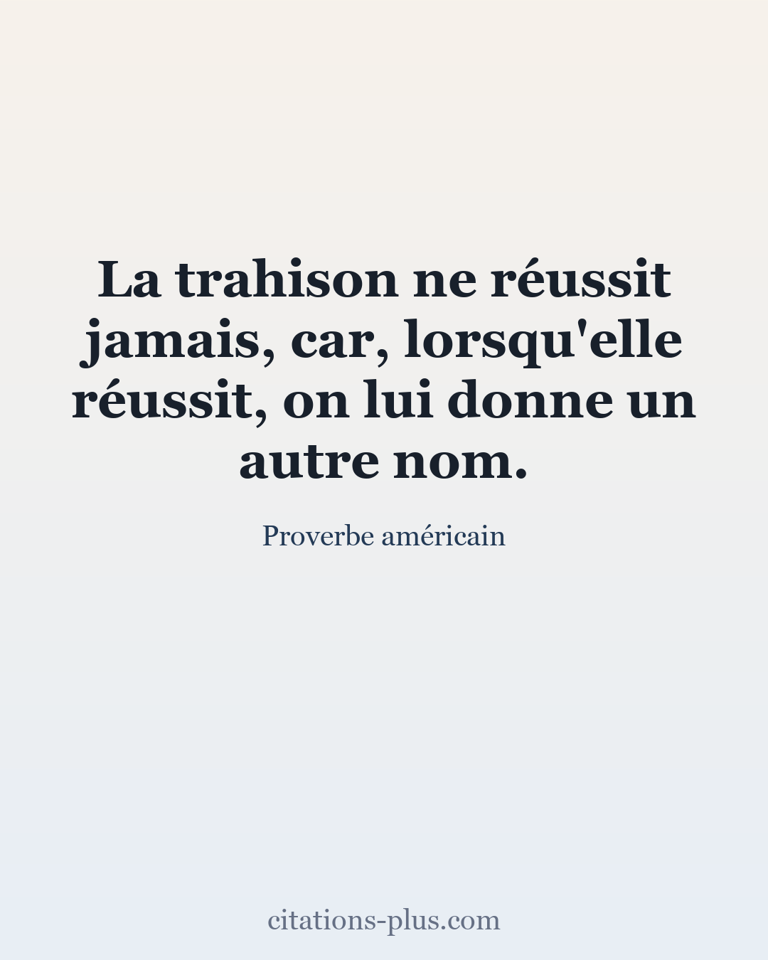 Carte Premium clair — Proverbe américain