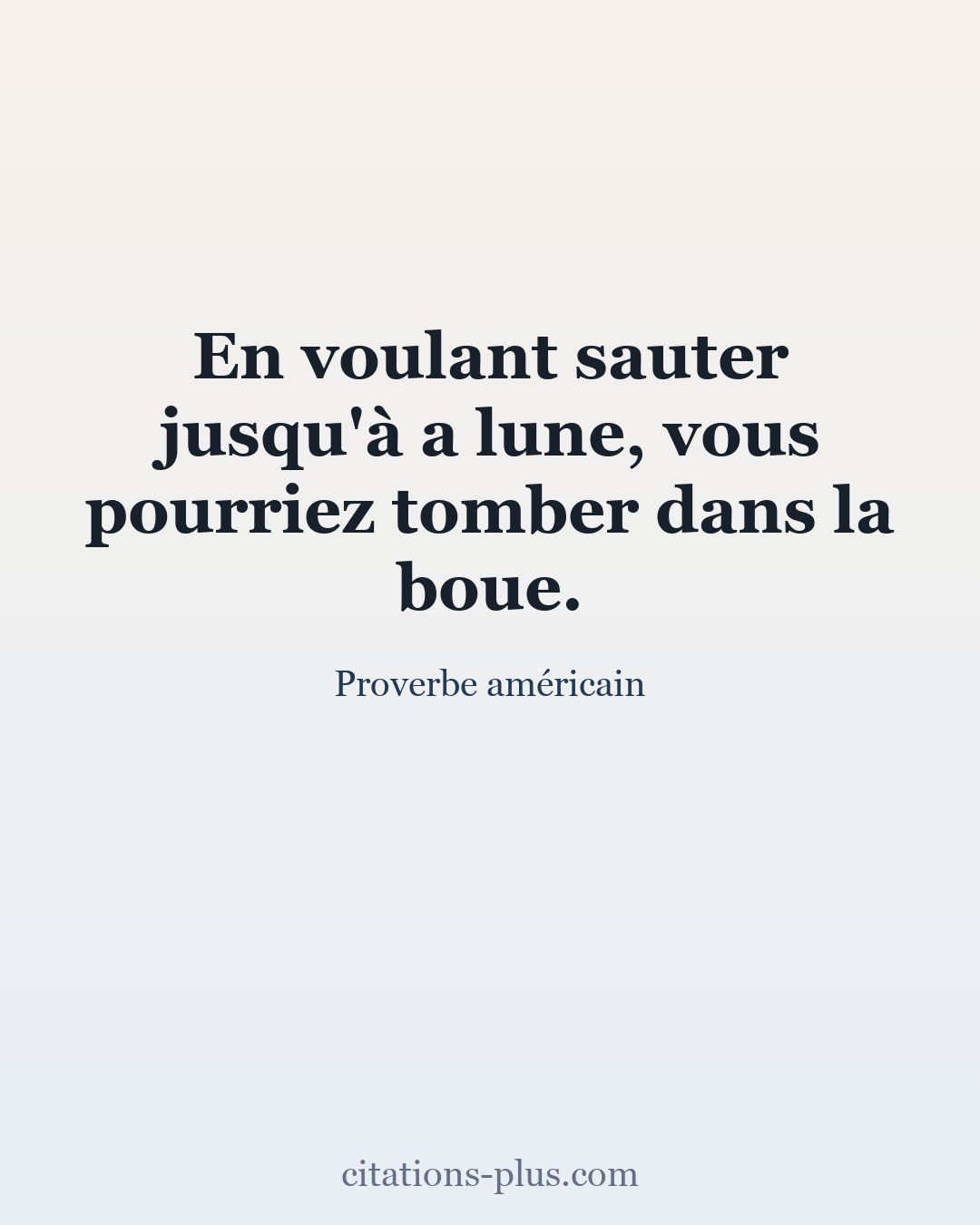 Carte Premium clair — Proverbe américain