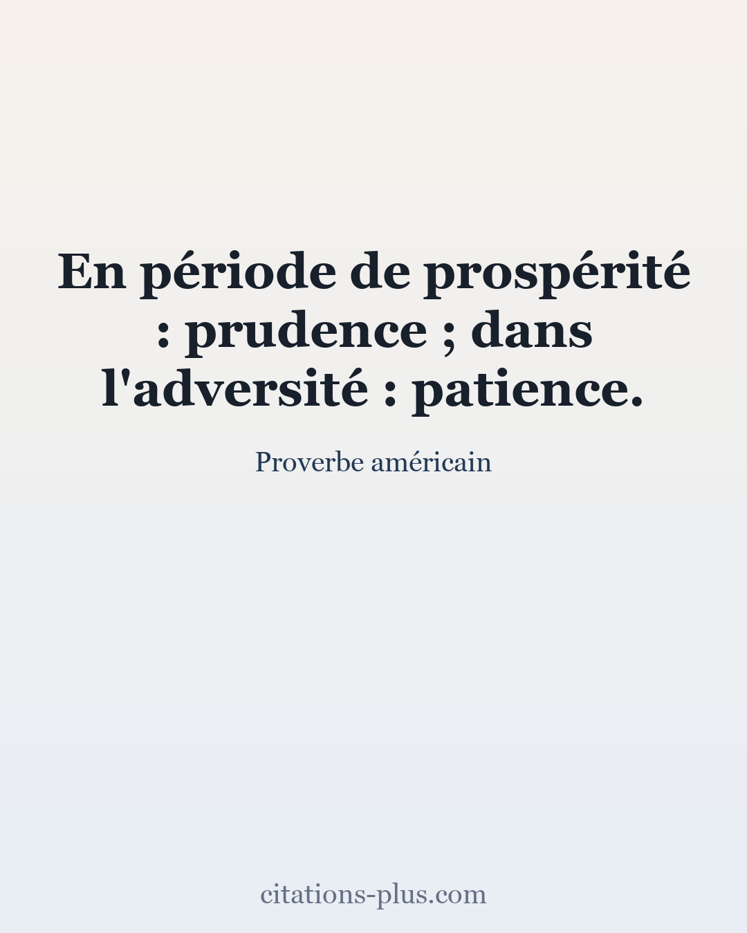 Carte Premium clair — Proverbe américain