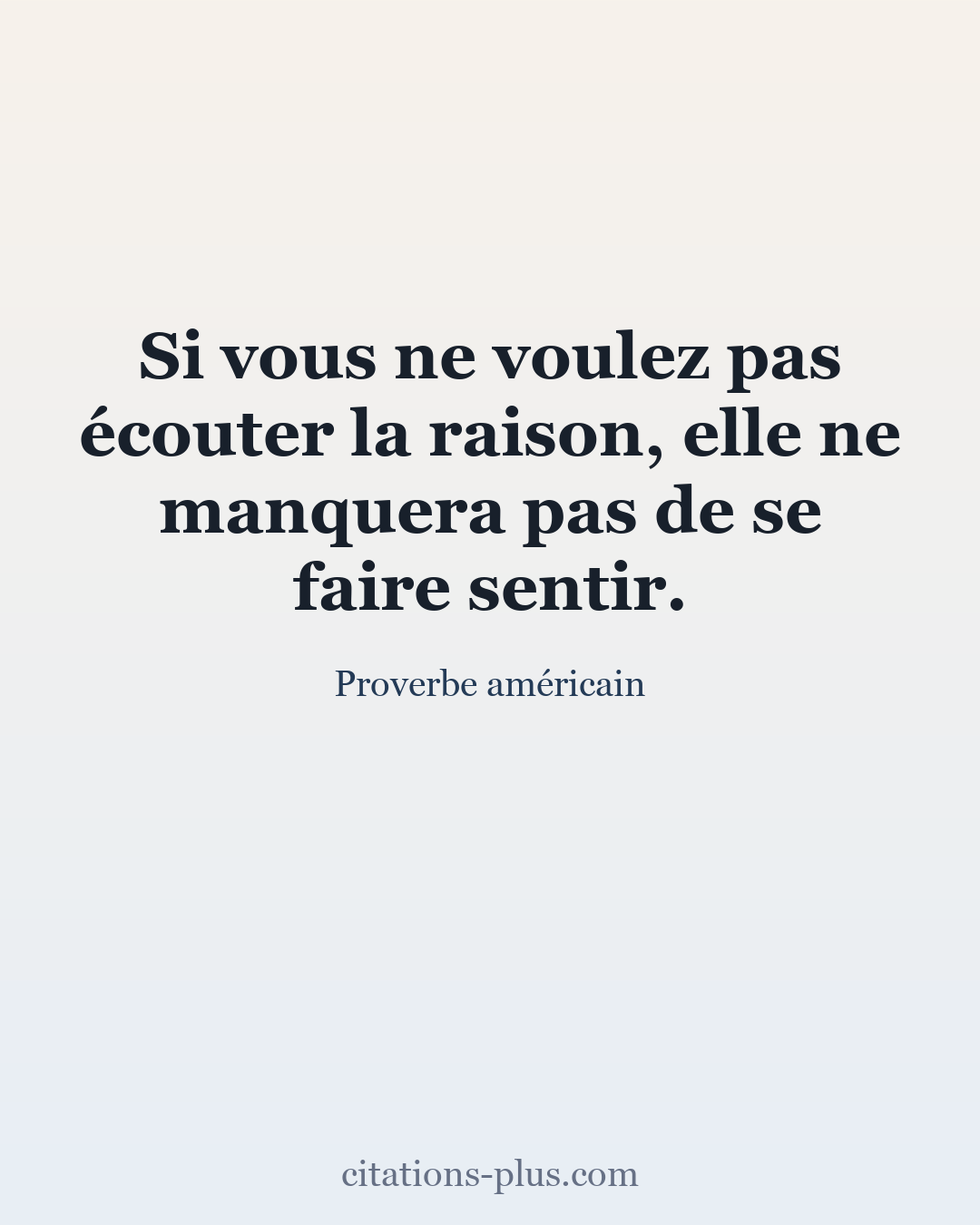 Carte Premium clair — Proverbe américain