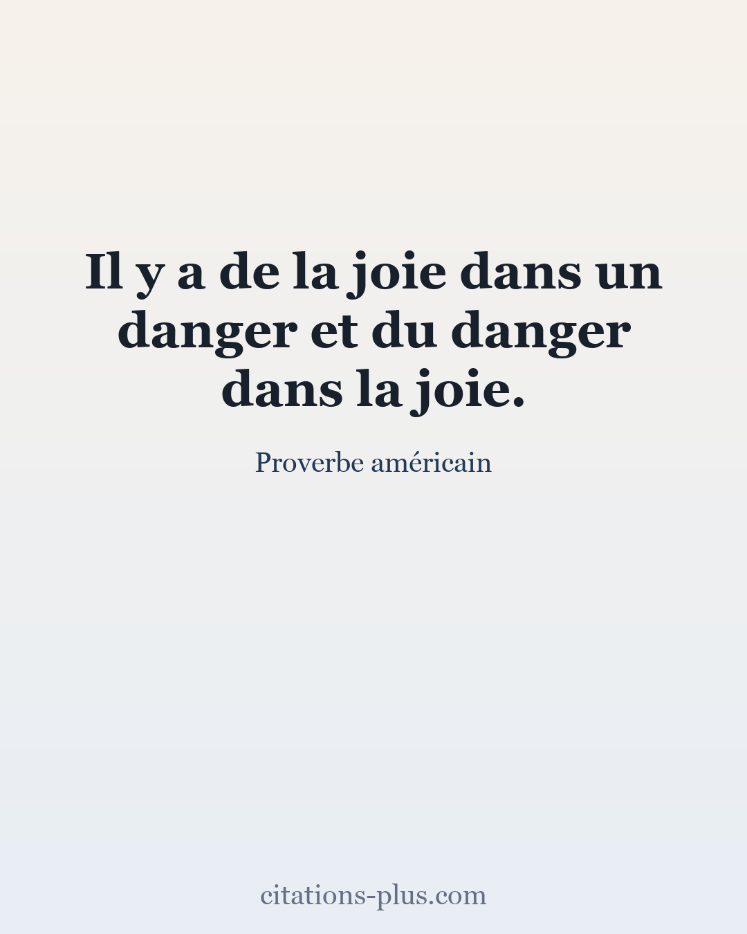 Carte Premium clair — Proverbe américain