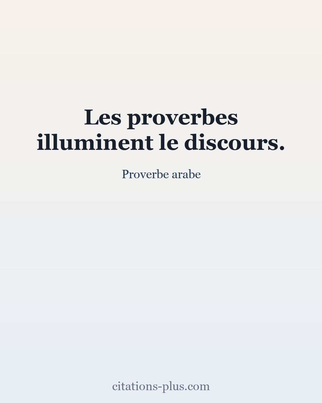 Carte Premium clair — Proverbe arabe