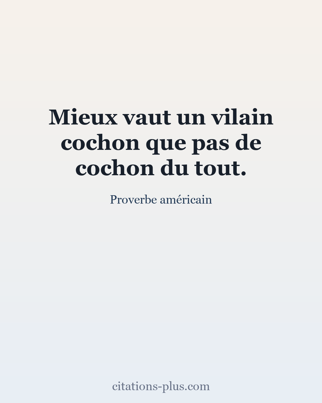 Carte Premium clair — Proverbe américain