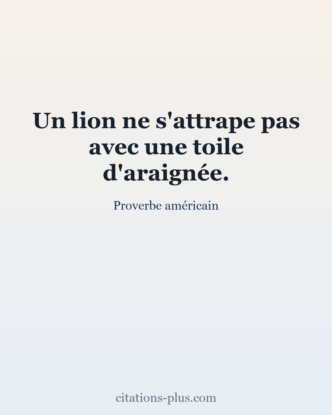Carte Premium clair — Proverbe américain
