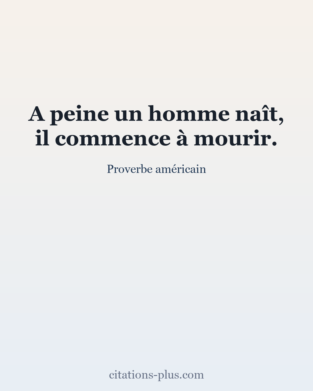 Carte Premium clair — Proverbe américain