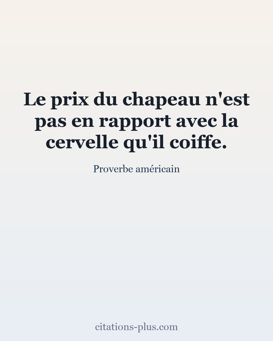Carte Premium clair — Proverbe américain