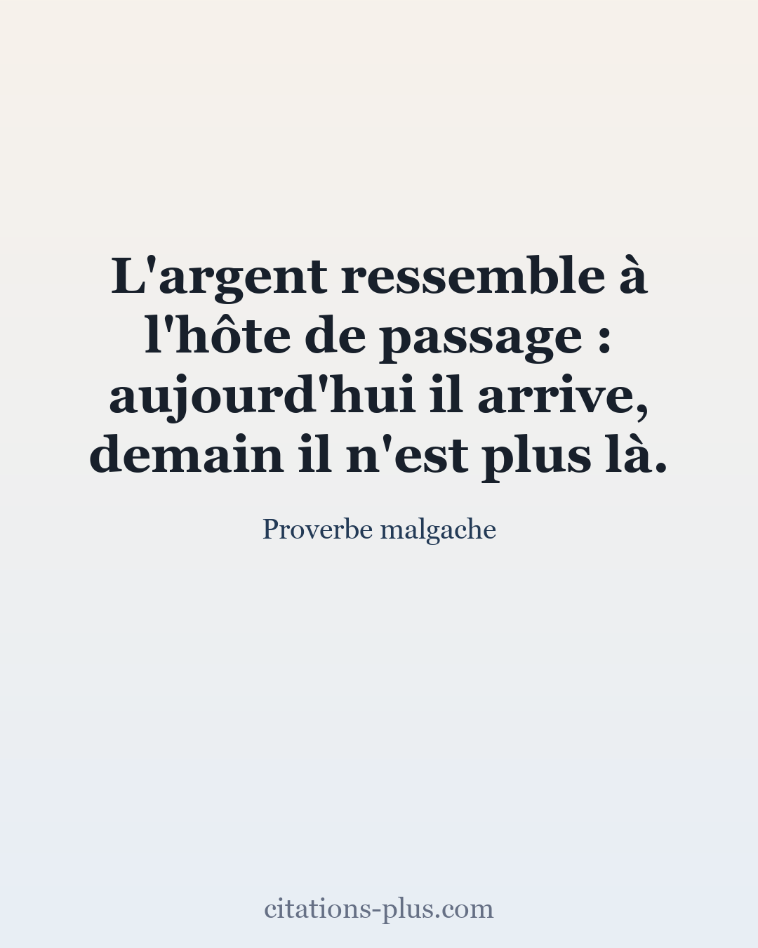 Carte Premium clair — Proverbe malgache