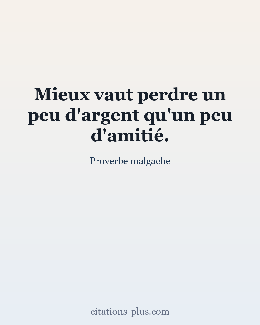 Carte Premium clair — Proverbe malgache