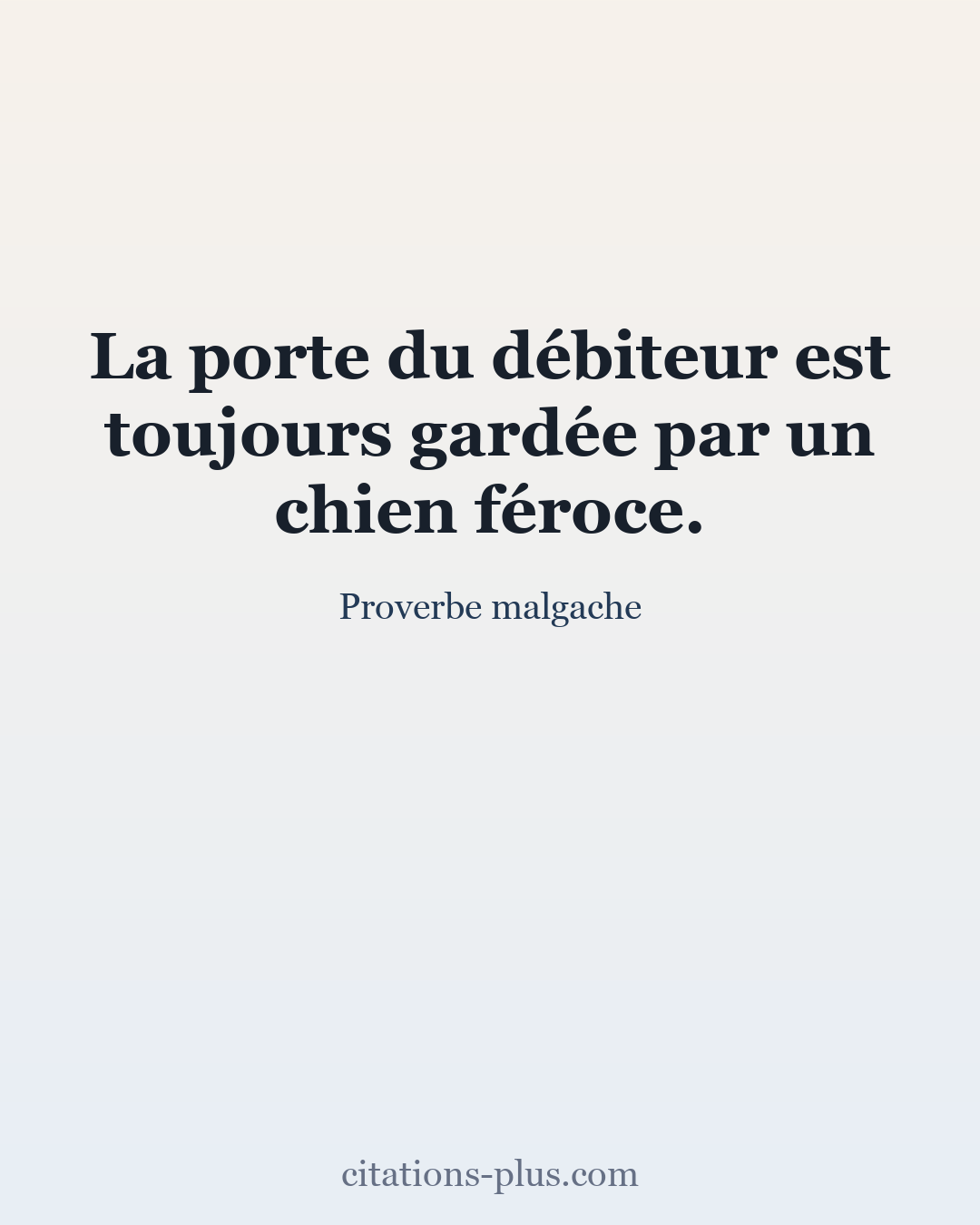 Carte Premium clair — Proverbe malgache
