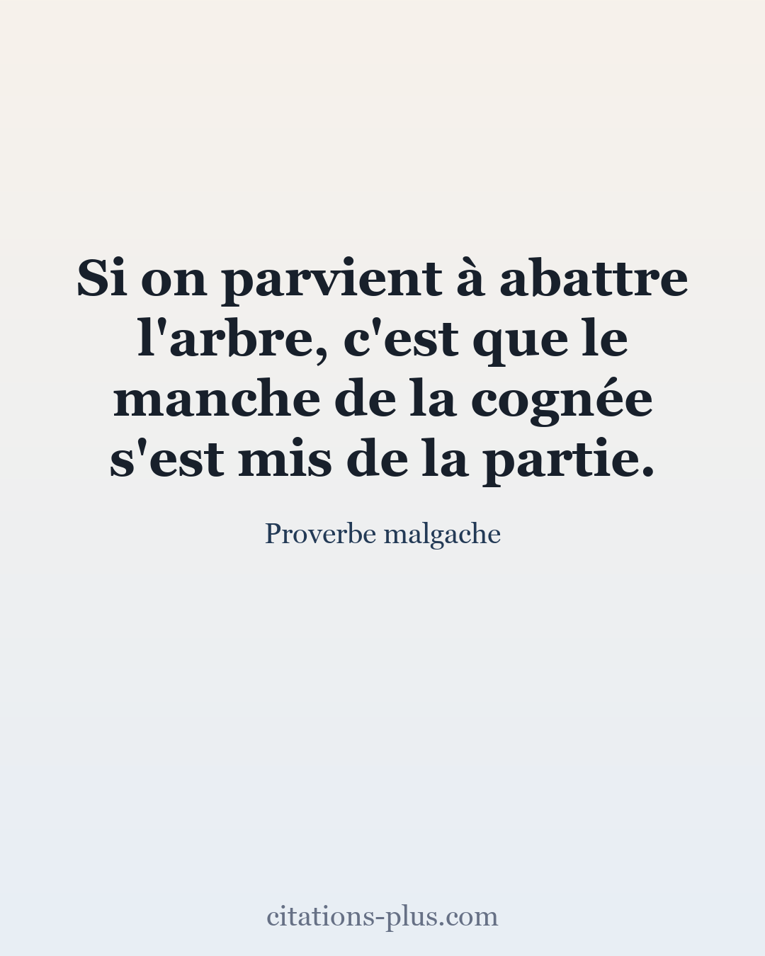 Carte Premium clair — Proverbe malgache
