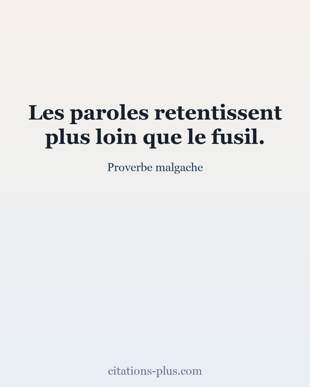 Carte Premium clair — Proverbe malgache