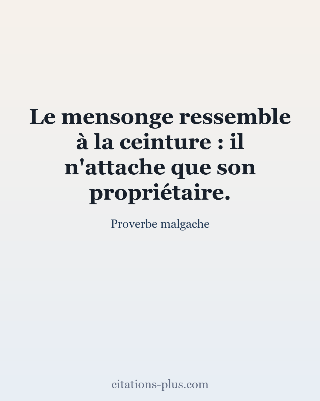 Carte Premium clair — Proverbe malgache