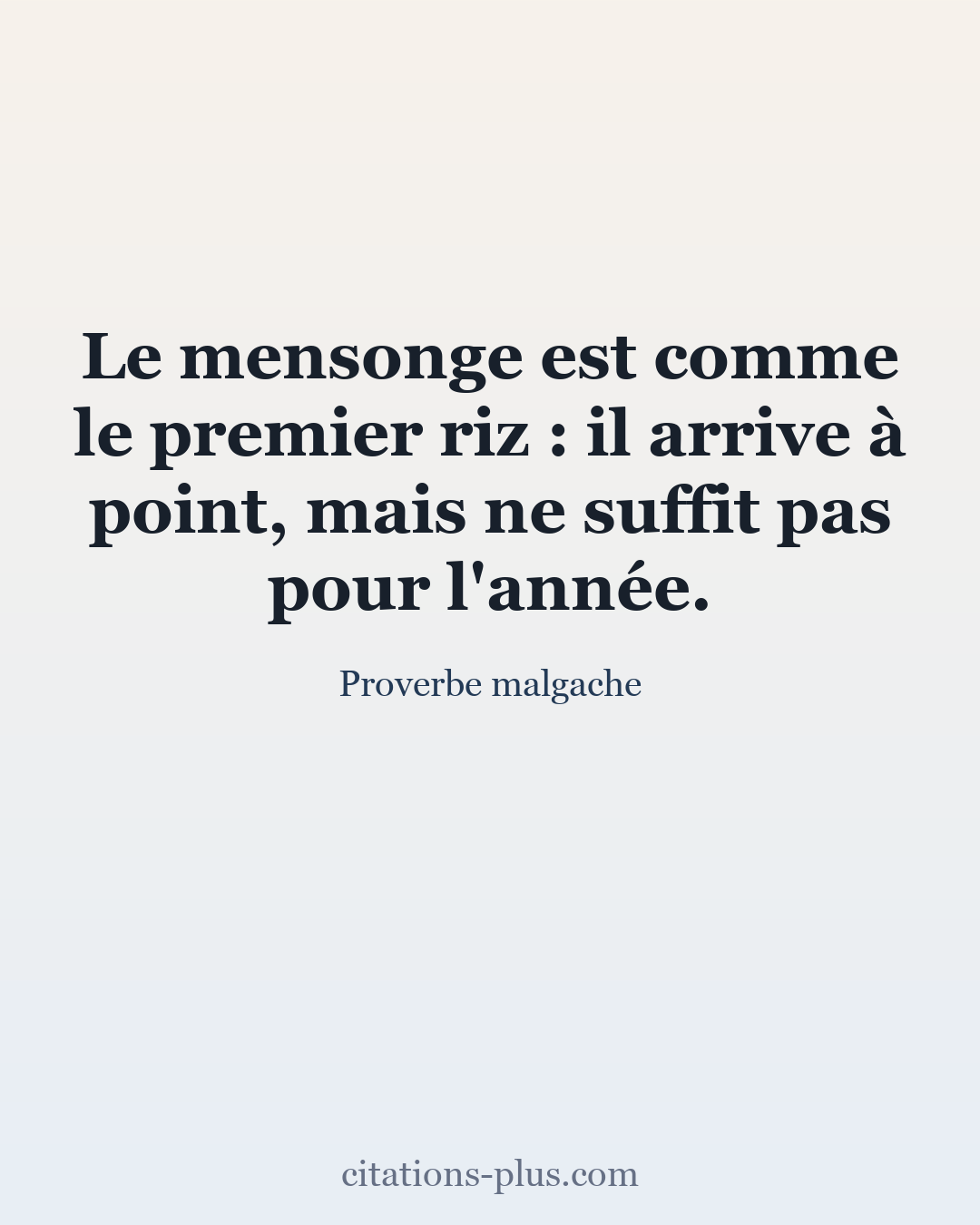 Carte Premium clair — Proverbe malgache