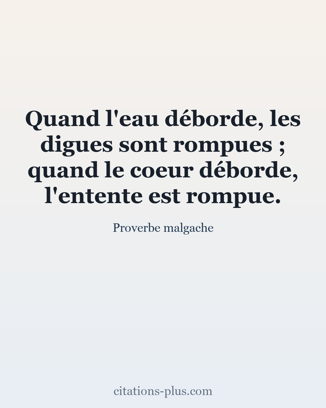 Carte Premium clair — Proverbe malgache