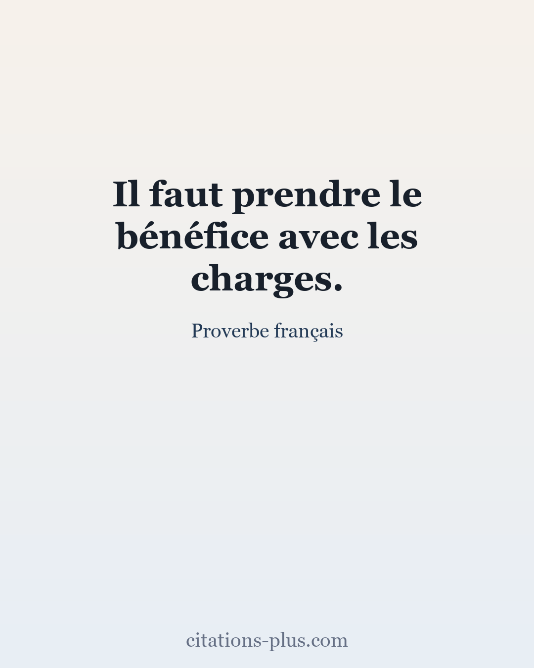 Carte Premium clair — Proverbe français