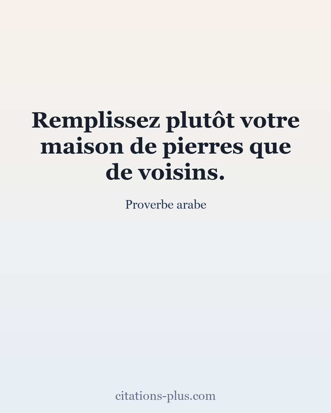 Carte Premium clair — Proverbe arabe
