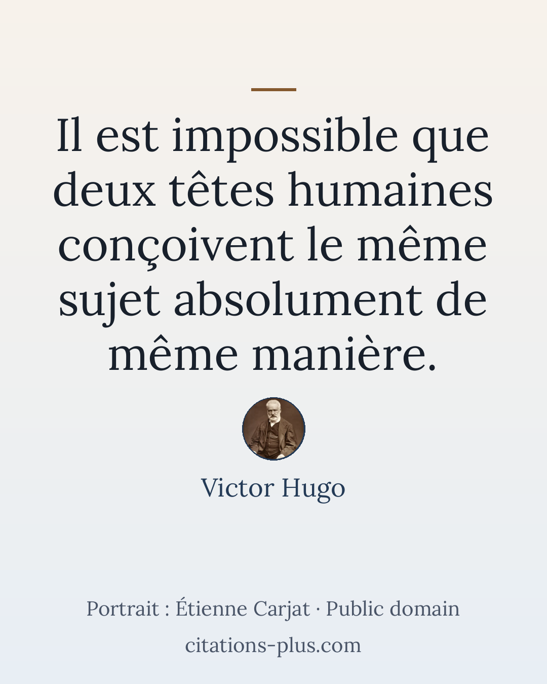 Carte Premium clair — Victor Hugo