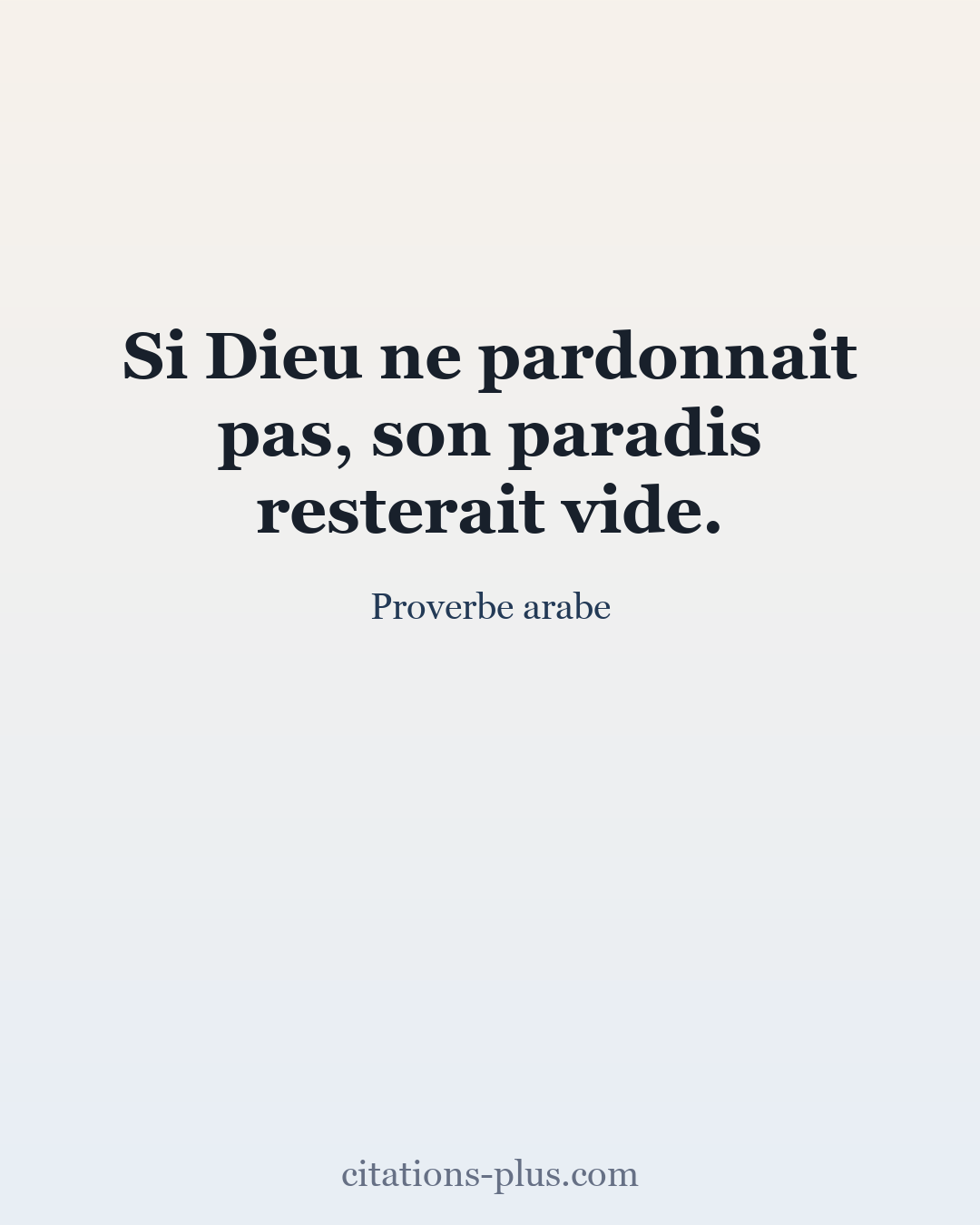 Carte Premium clair — Proverbe arabe