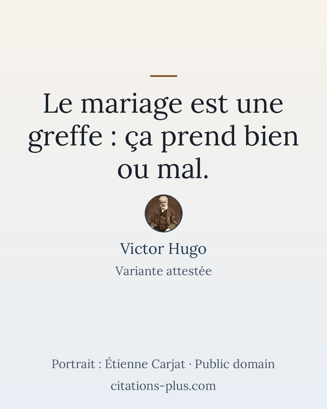 Carte Premium clair — Victor Hugo