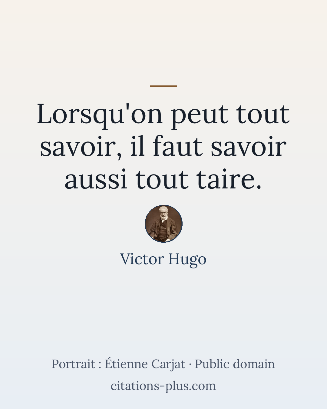 Carte Premium clair — Victor Hugo