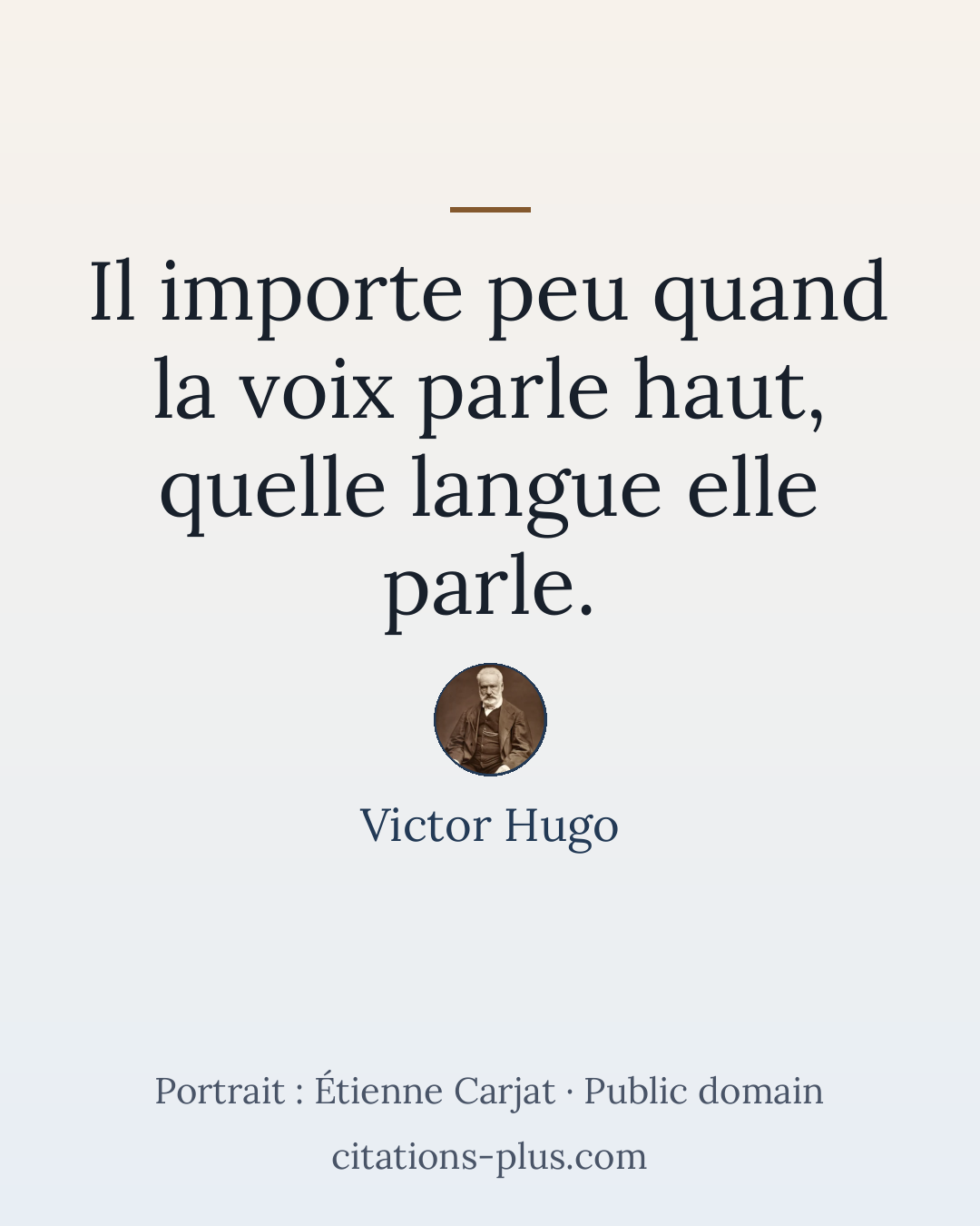 Carte Premium clair — Victor Hugo
