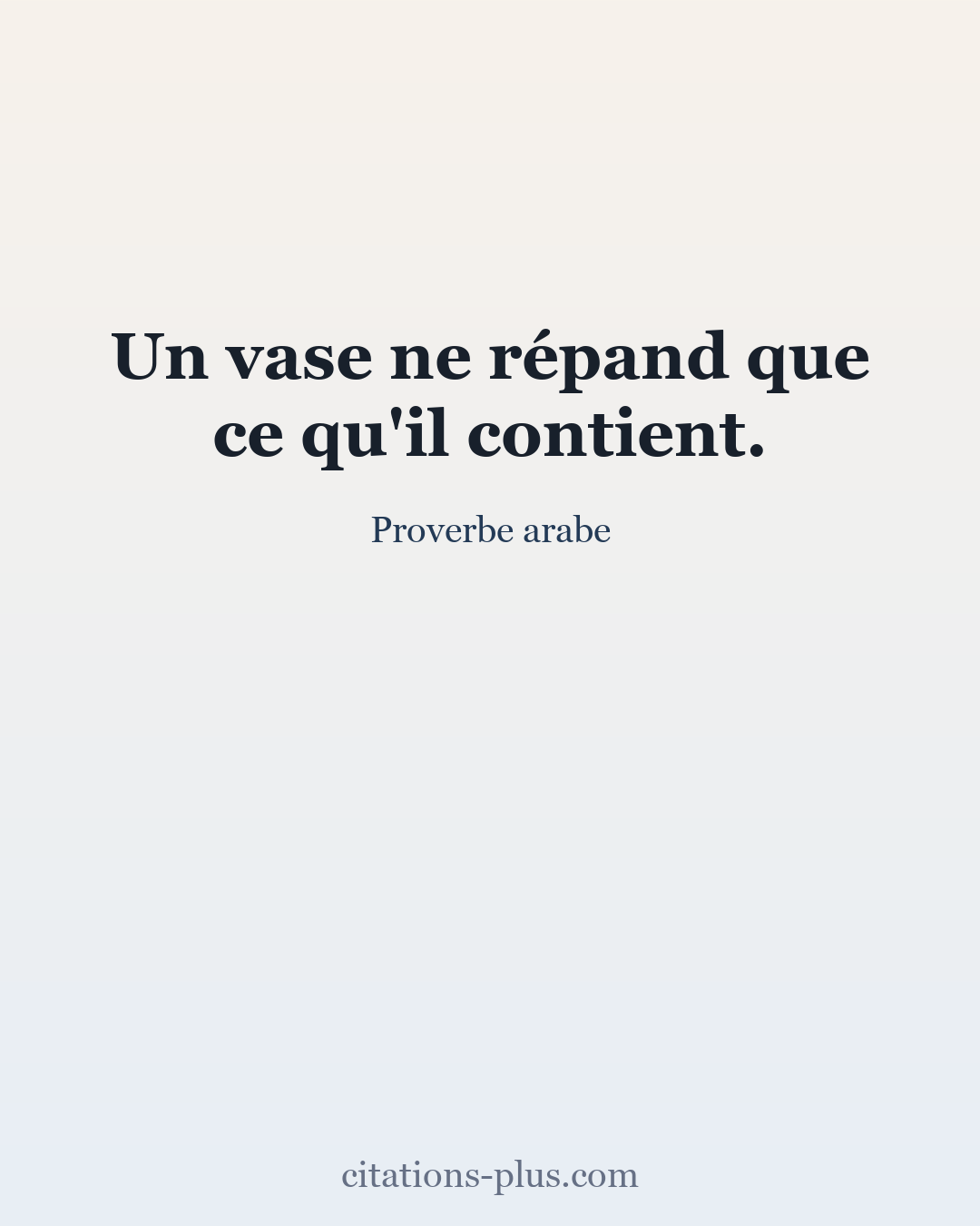 Carte Premium clair — Proverbe arabe