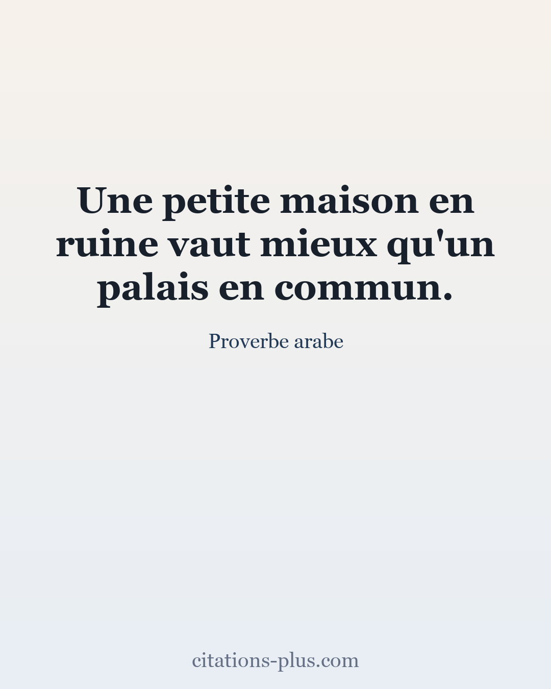 Carte Premium clair — Proverbe arabe