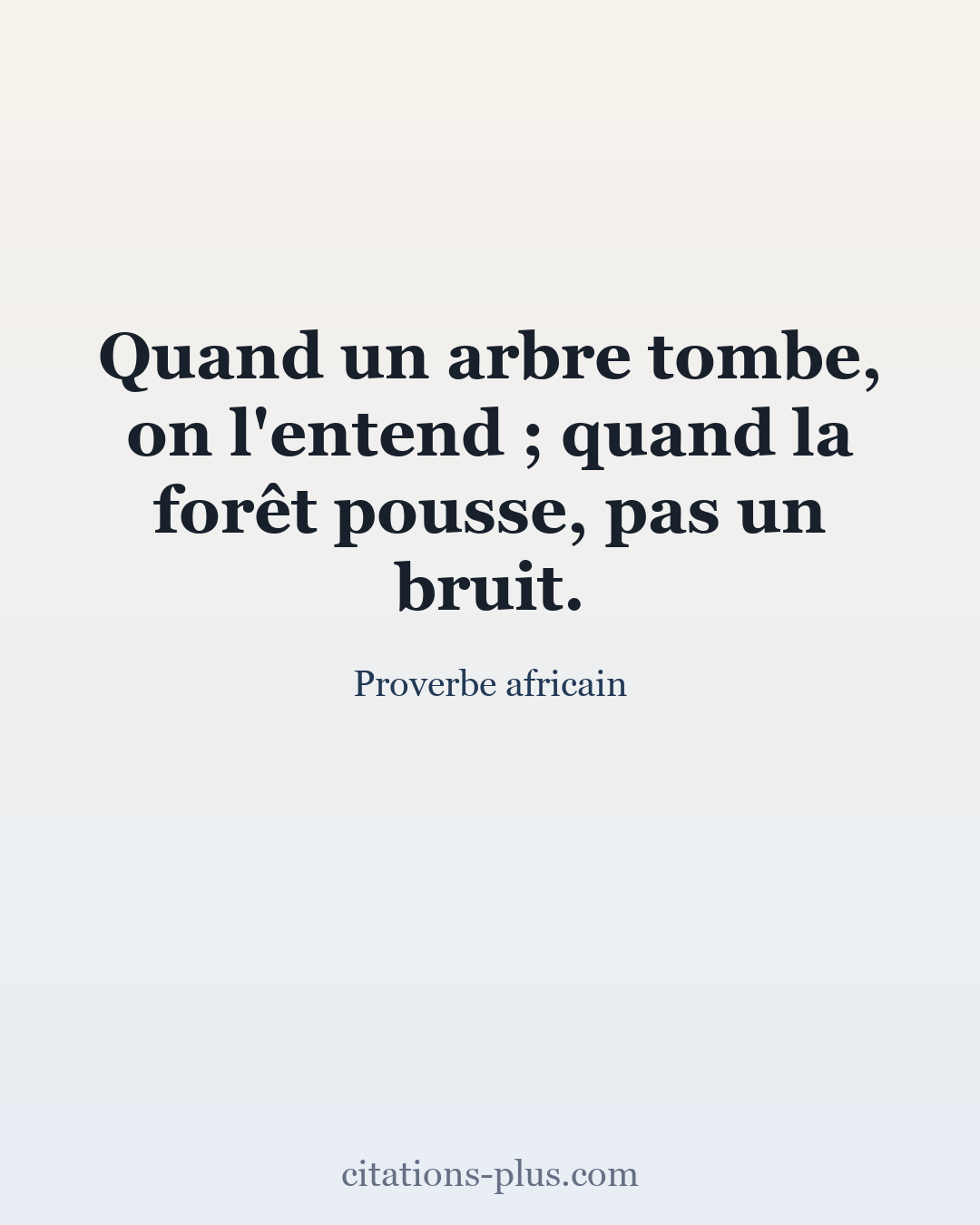 Carte Premium clair — Proverbe africain