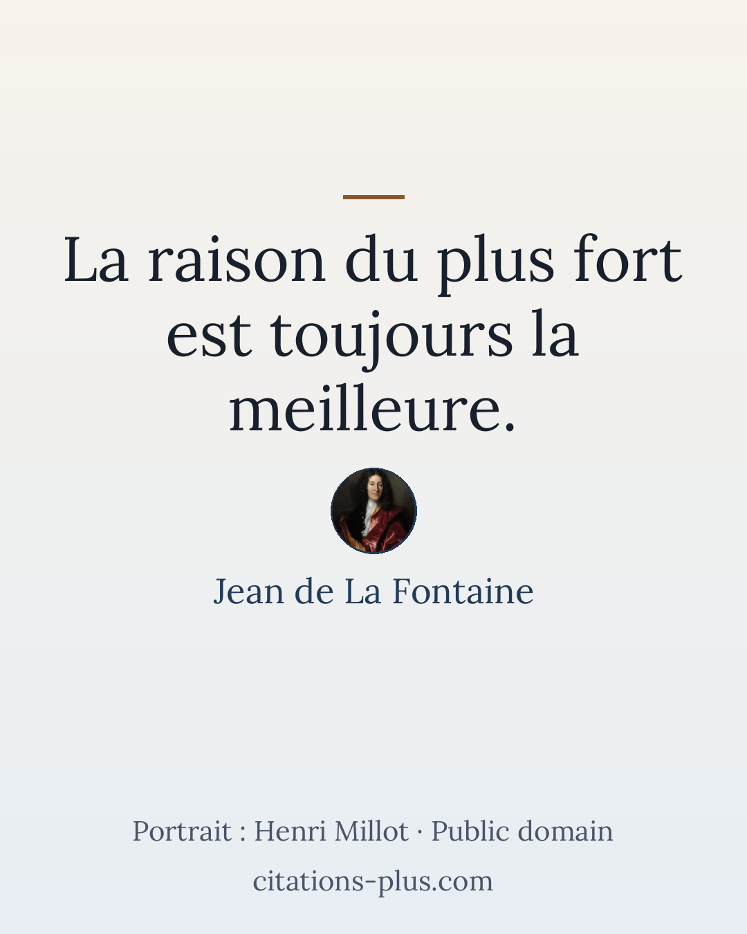 Carte Premium clair — Jean de La Fontaine