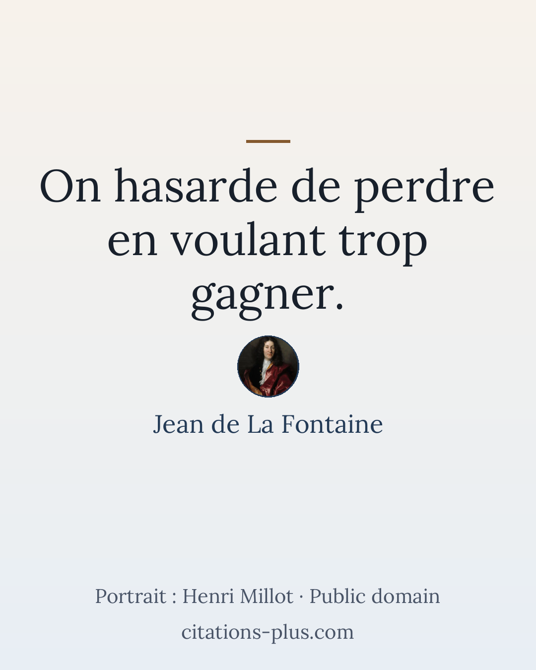 Carte Premium clair — Jean de La Fontaine