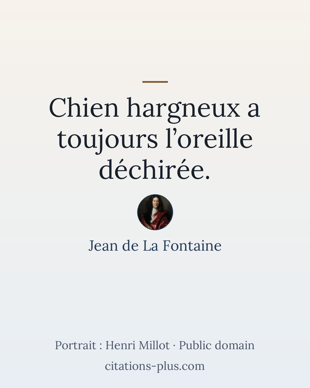 Carte Premium clair — Jean de La Fontaine
