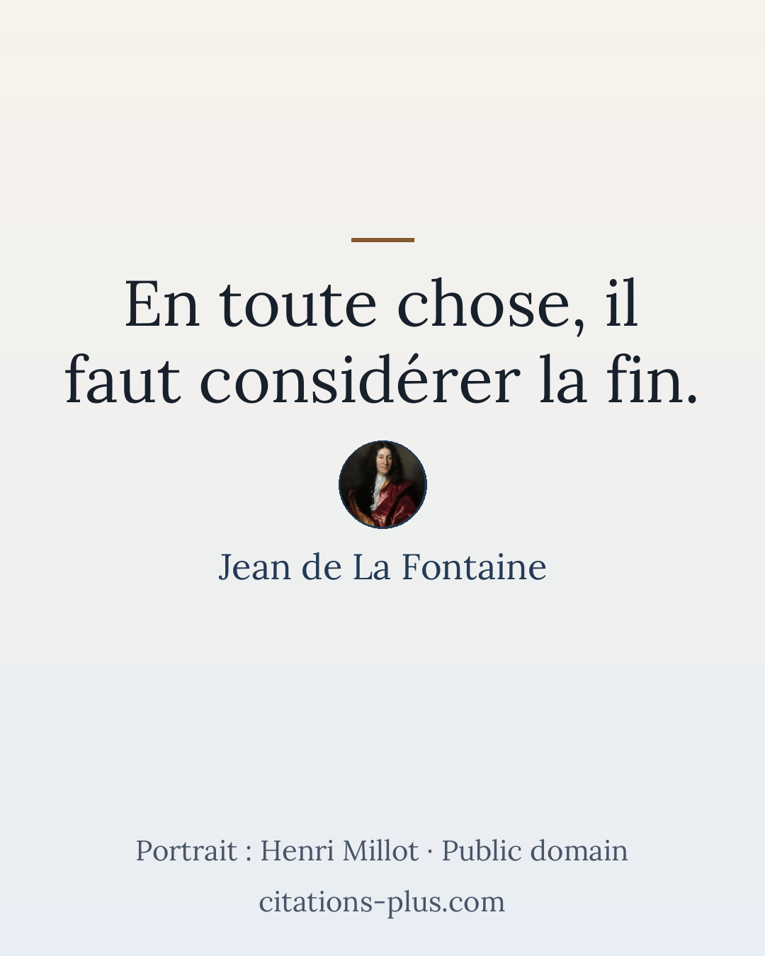 Carte Premium clair — Jean de La Fontaine