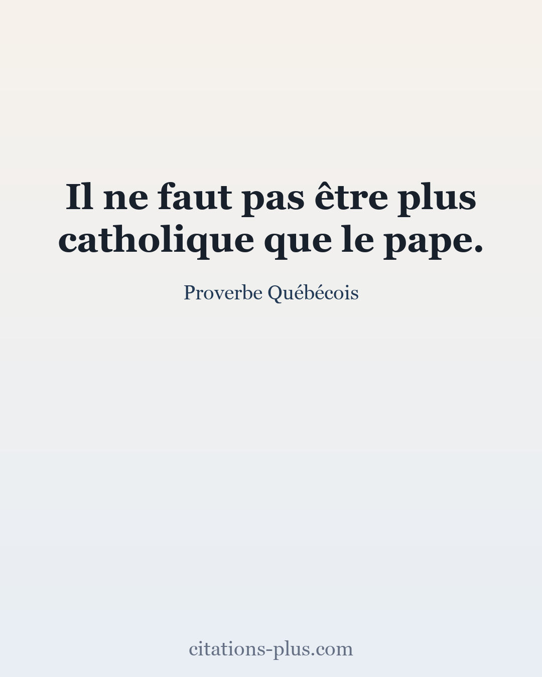 Carte Premium clair — Proverbe Québécois