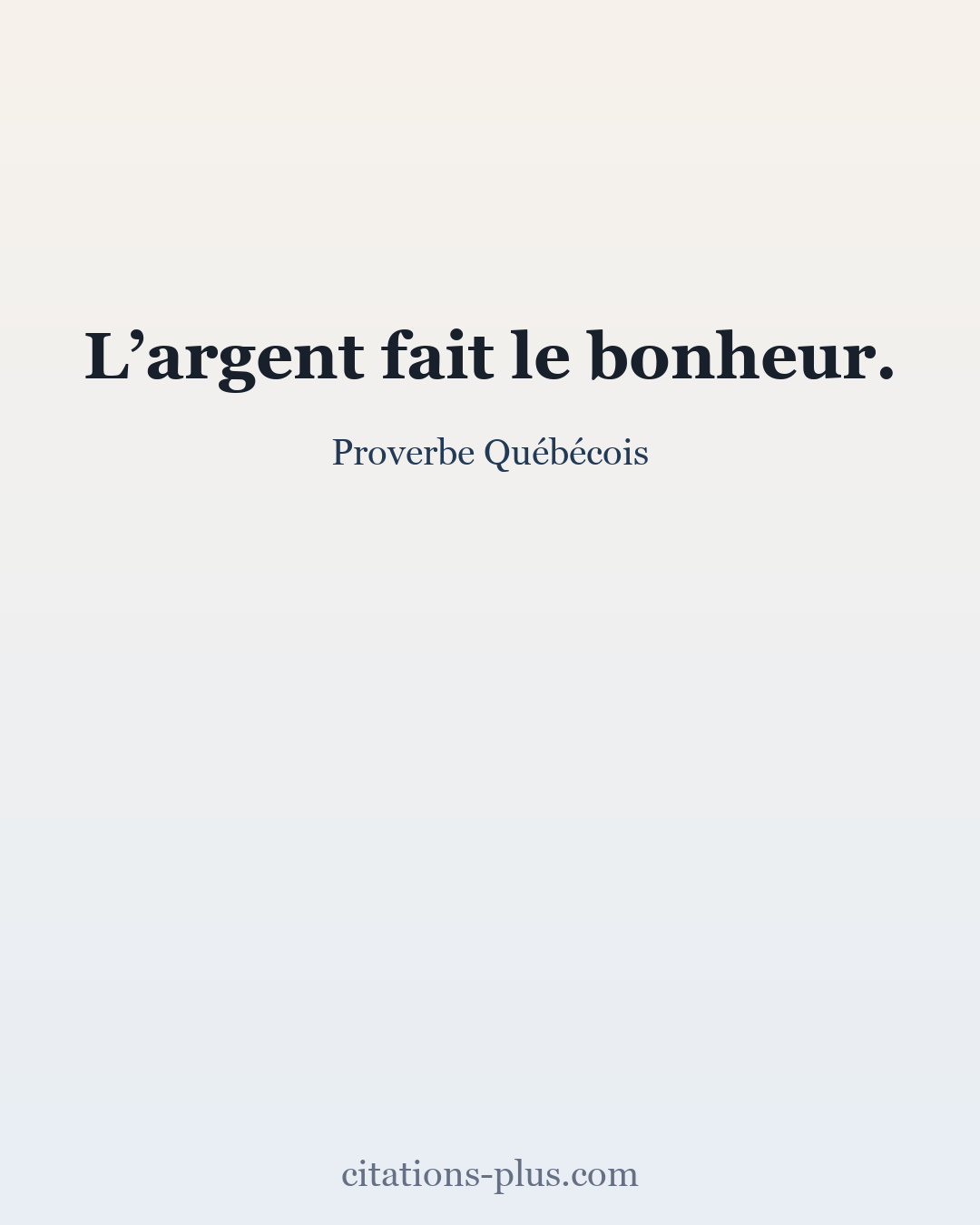 Carte Premium clair — Proverbe Québécois