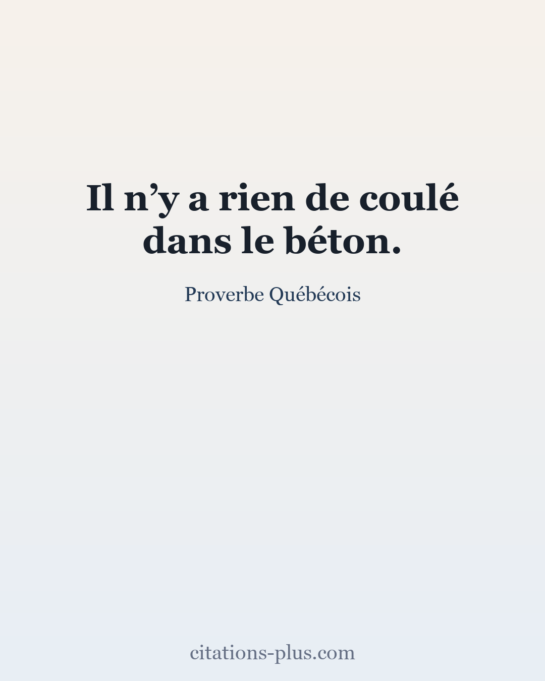 Carte Premium clair — Proverbe Québécois