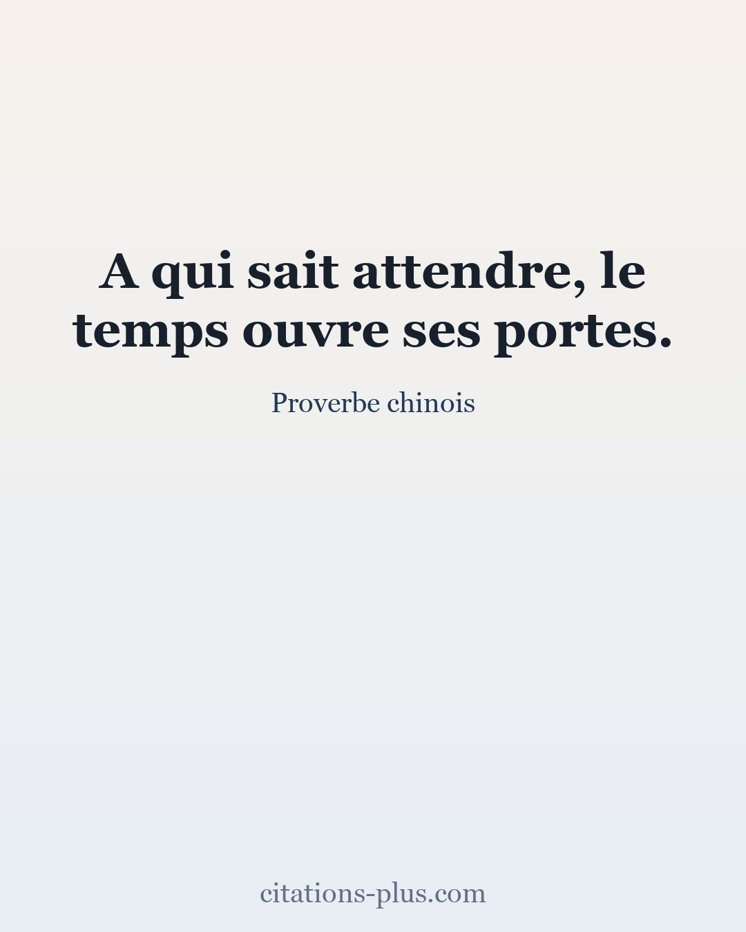 Carte Premium clair — Proverbe chinois