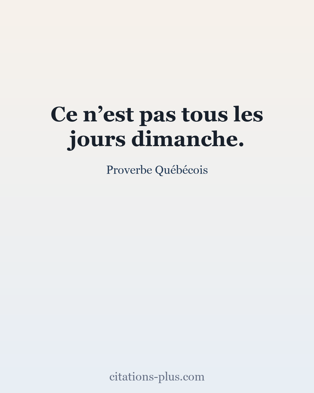 Carte Premium clair — Proverbe Québécois
