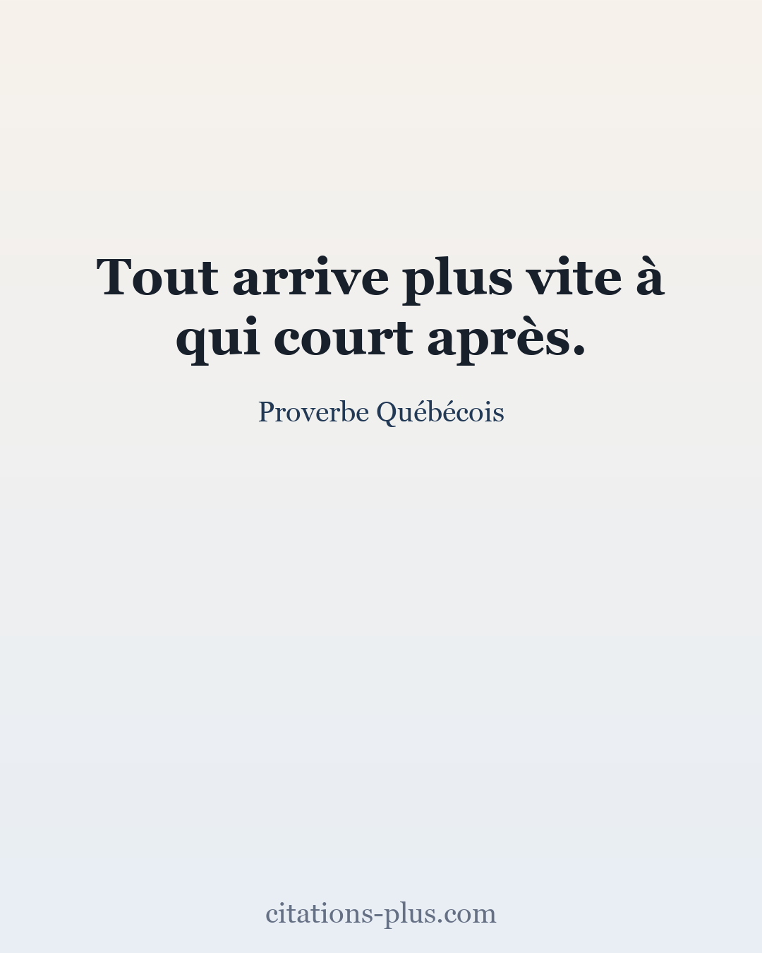 Carte Premium clair — Proverbe Québécois