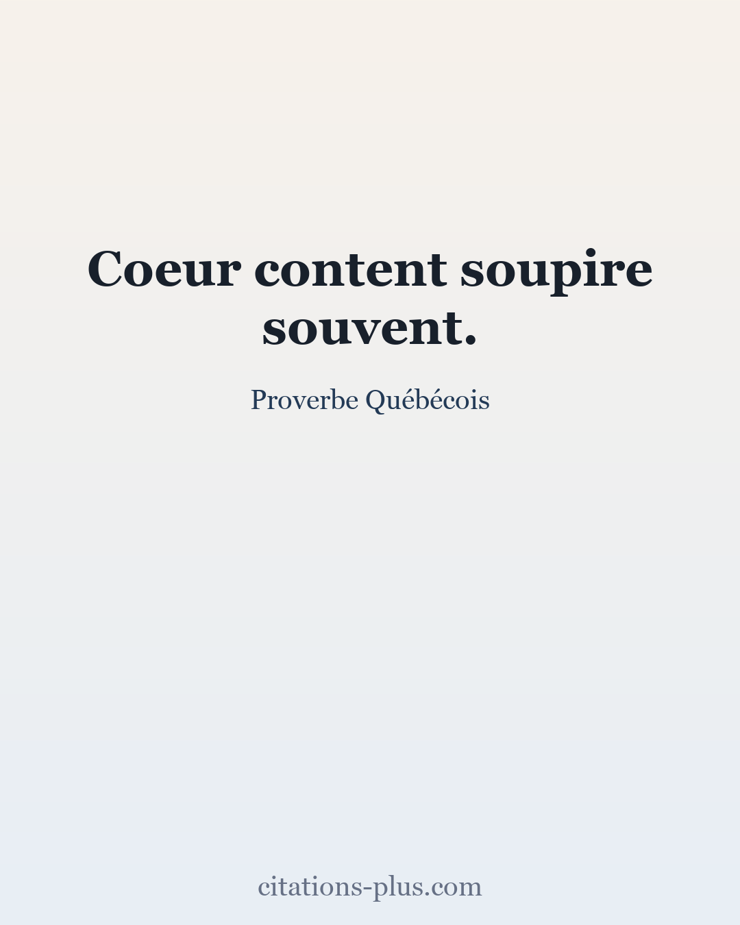 Carte Premium clair — Proverbe Québécois